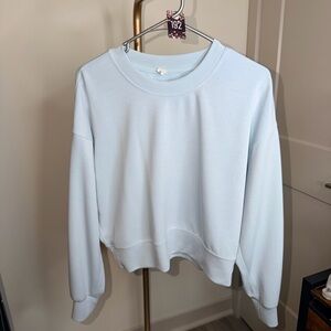 192. Lululemon Softstreme Perfectly Oversized Cropped Crew in Powder Blue